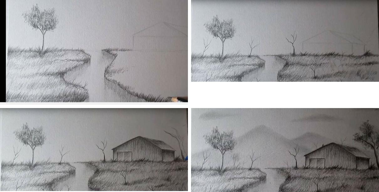 Cómo aprender a dibujar paisajes paso a paso muchos paisajes en vídeo Manualidades