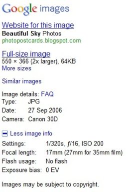  Atención fotógrafos: Google añade la información EXIF a las búsquedas de fotografías
