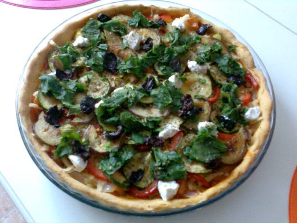 PIZZA DE VERDURAS Y QUESO DE CABRA