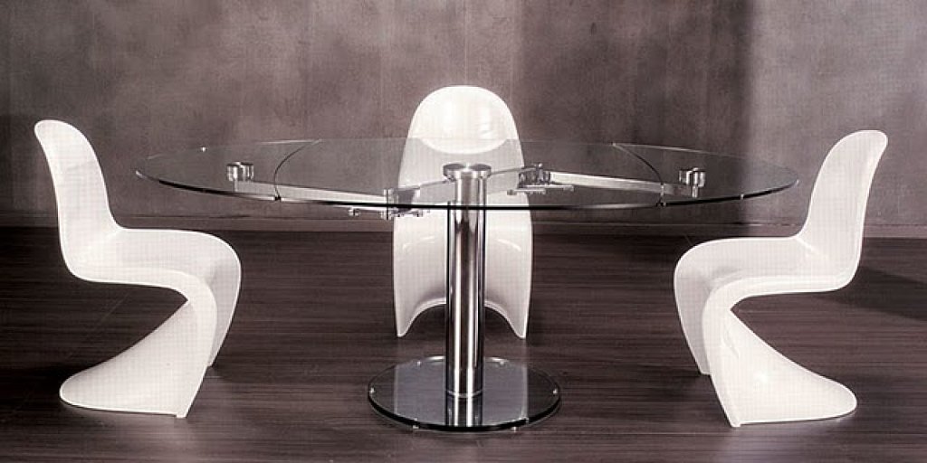 mesa de comedor redonda de cristal extensible mesa de comedor redonda de cristal extensible