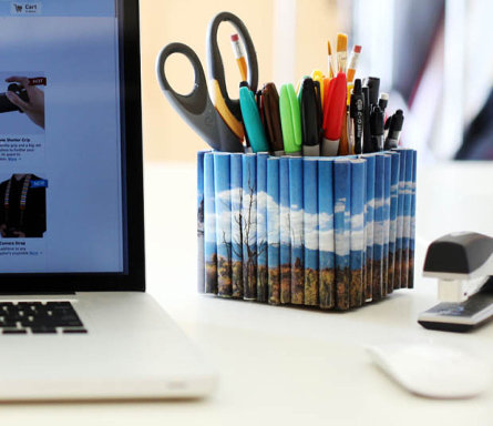  Cómo construir un original recipiente para lápices con tus propias fotografías