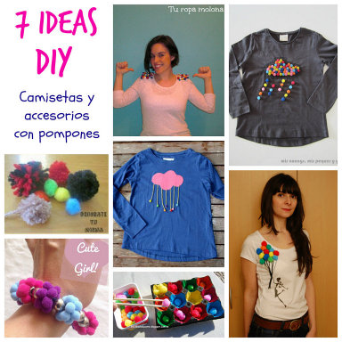 7 Ideas DIY Camisetas y accesorios con Pompones