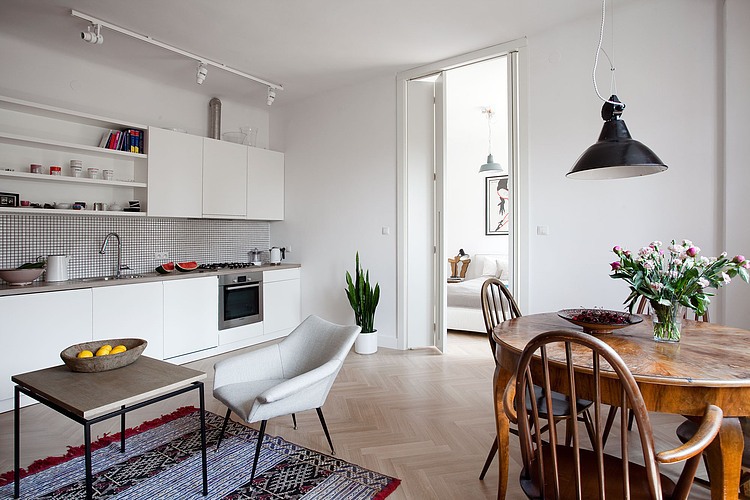 Cocina americana de un piso pequeño