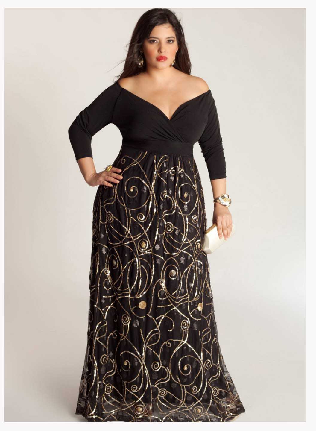 vestidos negros fiesta para gorditas