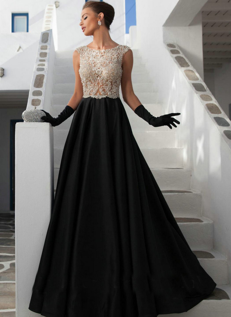 vestidos negros fiesta largos 