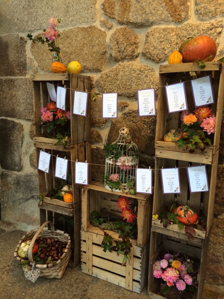 Seating plan otoño en la boda de Maru y David