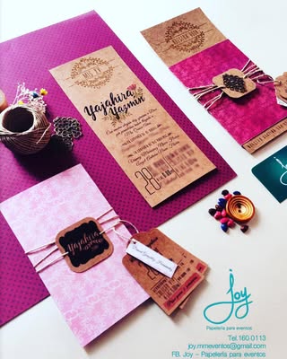 Invitacin ideal para Boda o XV aos, combinacin perfecta en tonos rosa, kraft y dorado. Envos gratis a toda la repblica. #joyinvitaciones #weddinginvitation #invitaciones #invitacionesdeboda #invitacionesxvaos #invitacionesxv