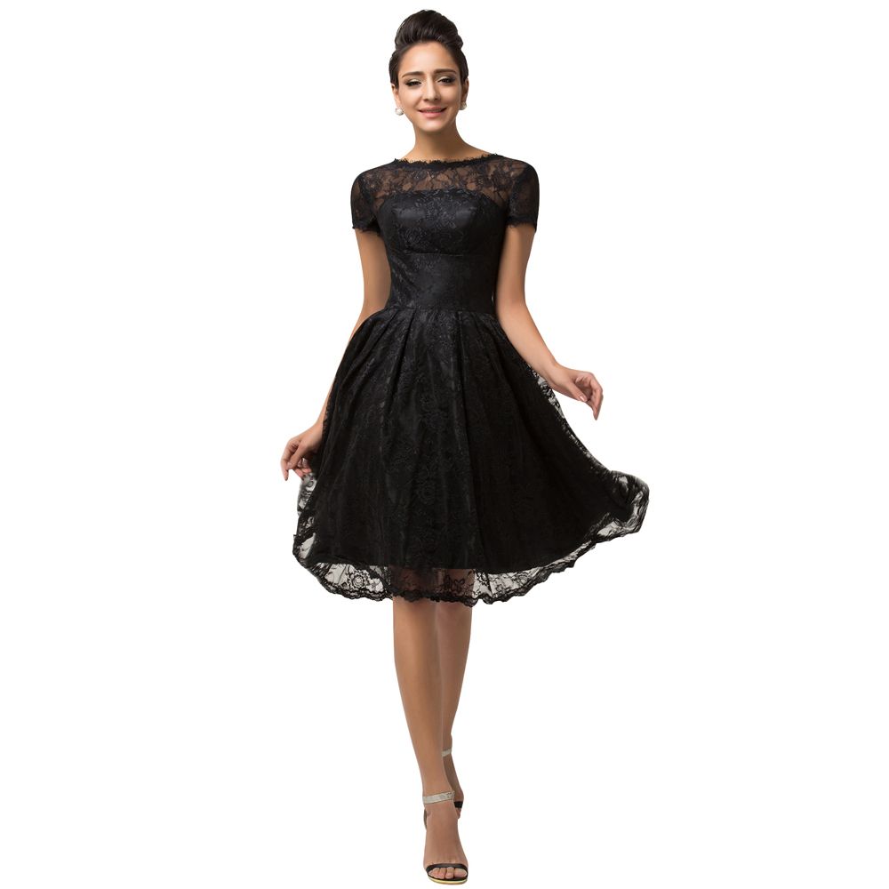 vestidos fiesta negros tres cuarto
