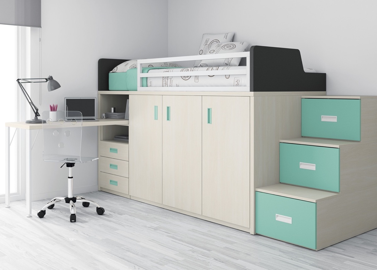 Camas altas para dormitorios infantiles