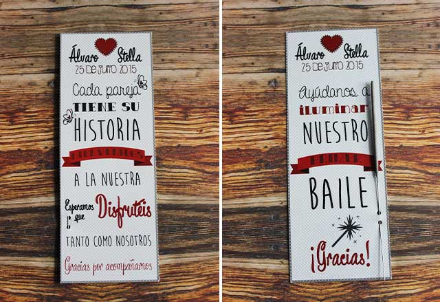 Tarjeta agradecimiento boda