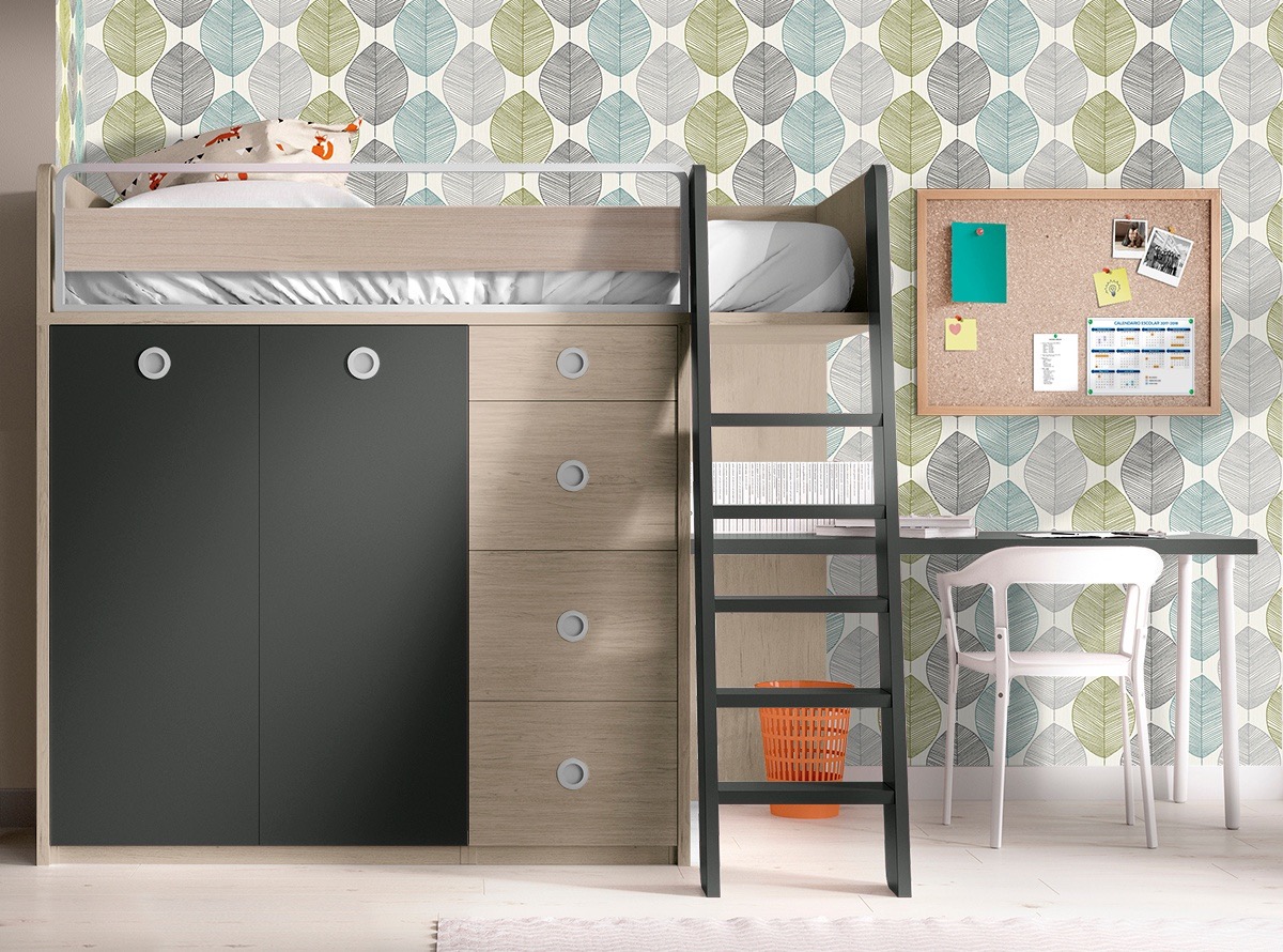 Camas altas para dormitorios infantiles