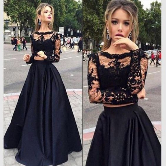 vestidos negros fiesta largos 