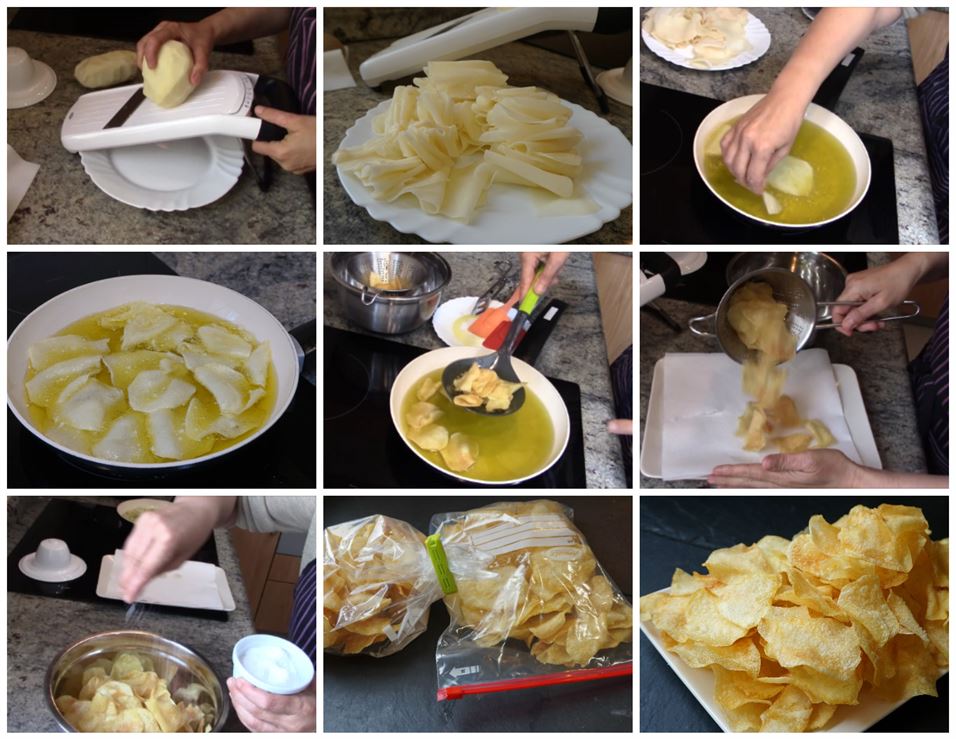 Preparación de las patatas chips