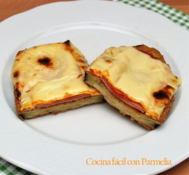 Milanesas de berenjena con jamón y queso