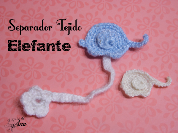 Separador de elefante tejido con ganchillo