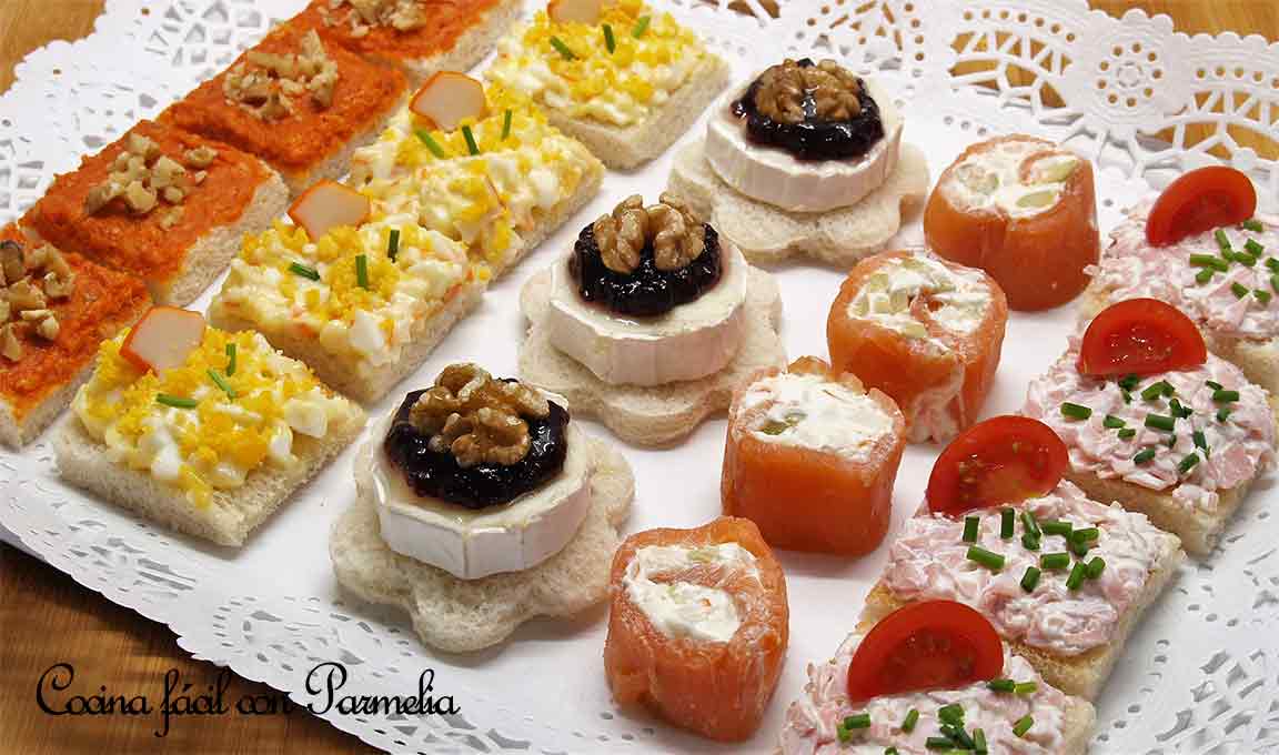 Canapés variados fáciles y rápidos