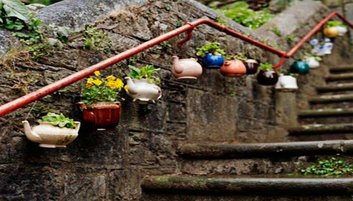 macetas, reciclaje, plantas